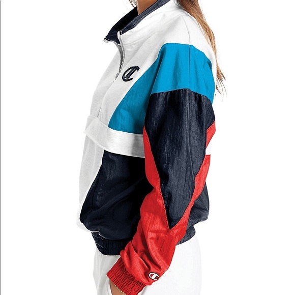 Champion Mixed Media Colourblock Pullover Sweater and Windbreaker - Picture 2 of 7